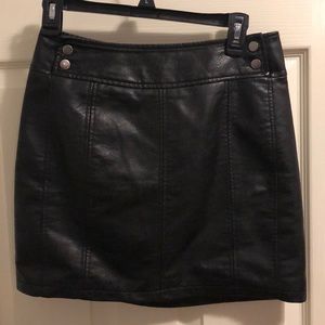 Black leather skirt